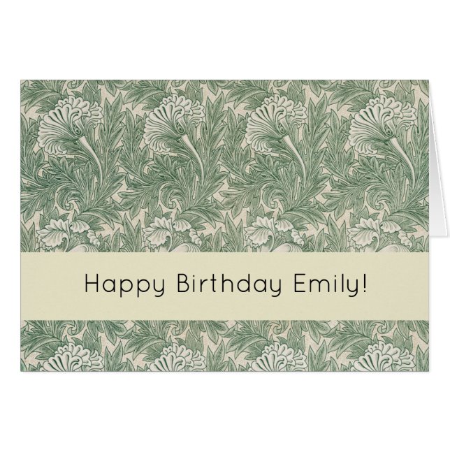 William Morris tulip wallpaper textile green (Front Horizontal)