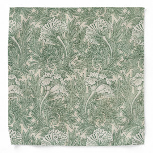William Morris tulip wallpaper textile green Bandana