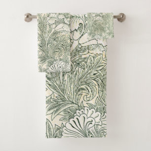 William Morris tulip wallpaper textile green Bath Towel Set