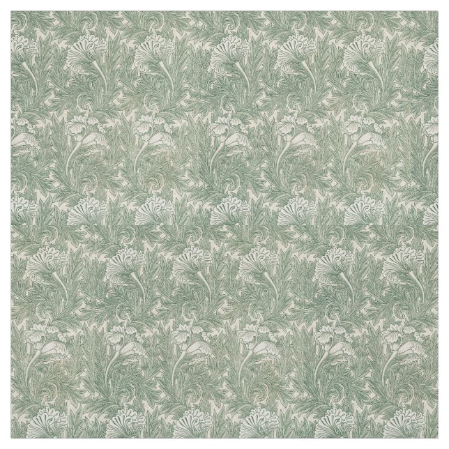 William Morris tulip wallpaper textile green Fabric (Swatch)