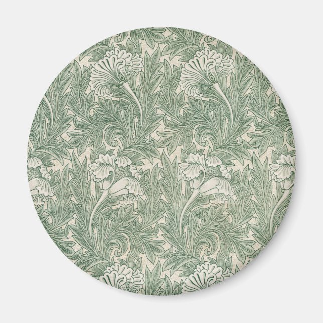 William Morris tulip wallpaper textile green Magnet (Front)