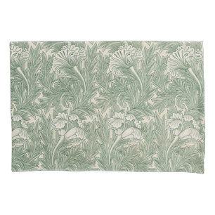 William Morris tulip wallpaper textile green Pillowcase
