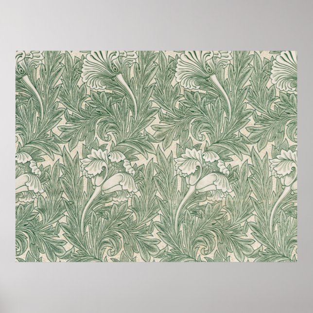 william morris tulip wallpaper textile green poster (Front)