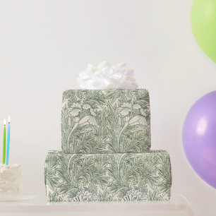William Morris tulip wallpaper textile green Wrapping Paper