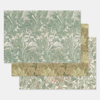William Morris tulip wallpaper textile green Wrapping Paper Sheet