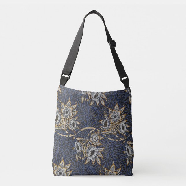 William Morris Tulip Willow Blue Pattern Crossbody Bag (Front)