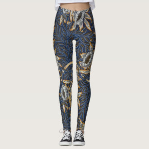 William Morris Tulip Willow Blue Pattern Leggings