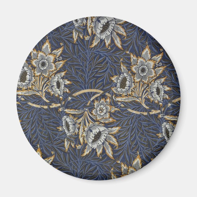 William Morris Tulip Willow Blue Pattern Magnet (Front)