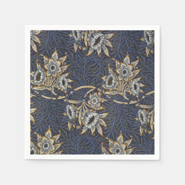 William Morris Tulip Willow Blue Pattern Napkin (Front)