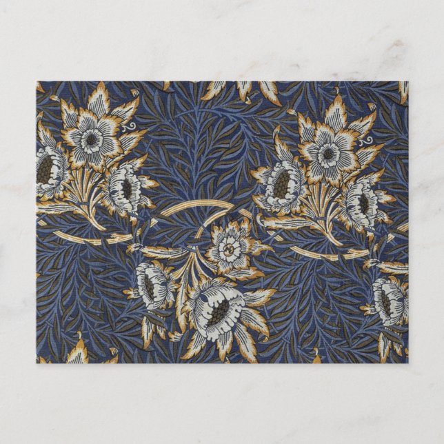 William Morris Tulip Willow Blue Pattern Postcard (Front)