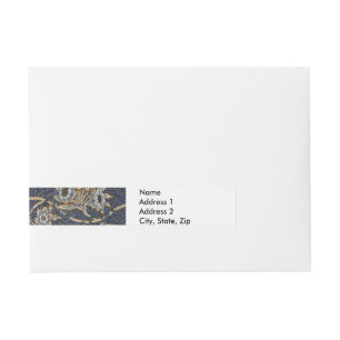 William Morris Tulip Willow Blue Pattern Wraparound Address Label