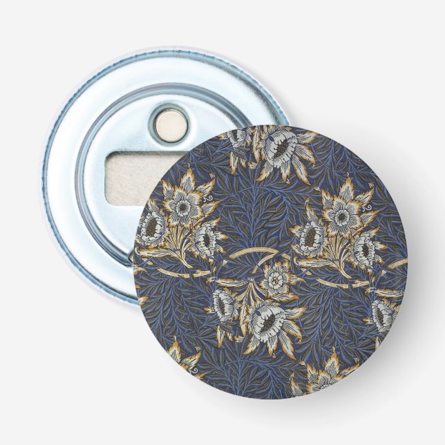 William Morris Tulip Willow Pattern Blue Floral Bottle Opener (Front)