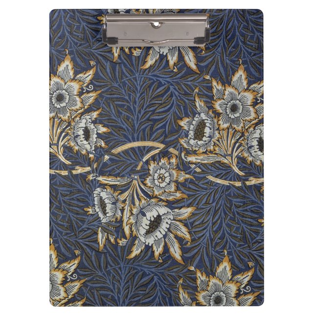 William Morris Tulip Willow Pattern Blue Floral Clipboard (Front)
