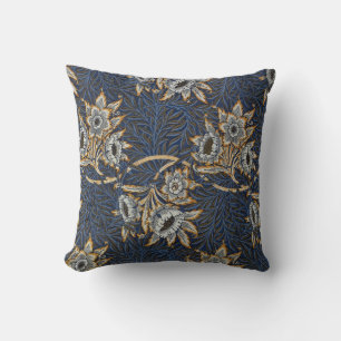 William Morris Tulip Willow Pattern Blue Floral Cushion