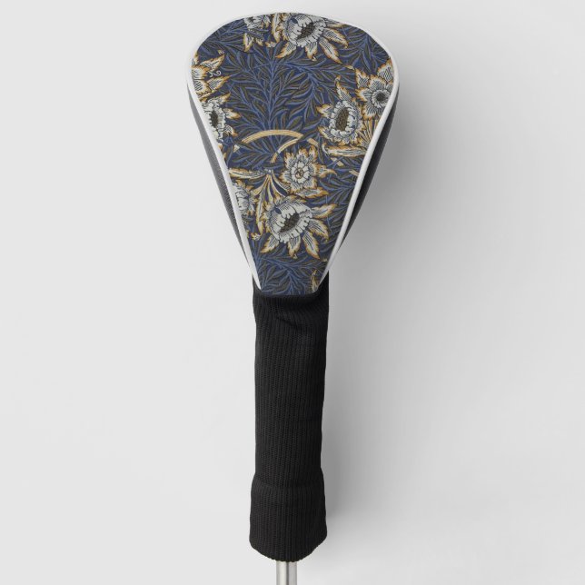 William Morris Tulip Willow Pattern Blue Floral Golf Head Cover (Front)