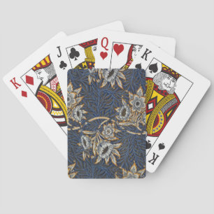 William Morris Tulip Willow Pattern Blue Floral Playing Cards
