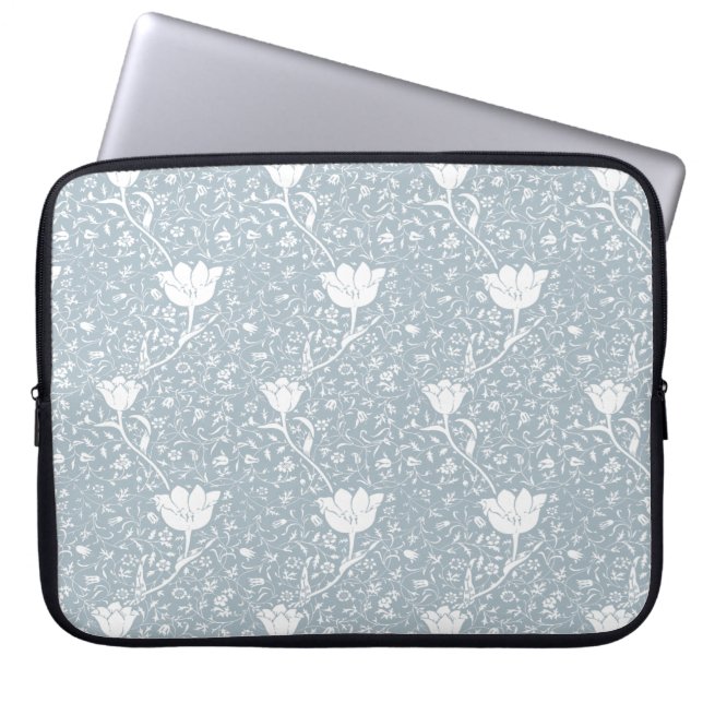 William Morris Tulips in White Pattern  Laptop Sleeve (Front)