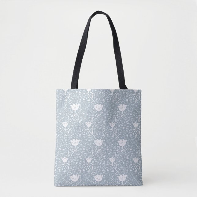 William Morris Tulips in White Pattern  Tote Bag (Front)