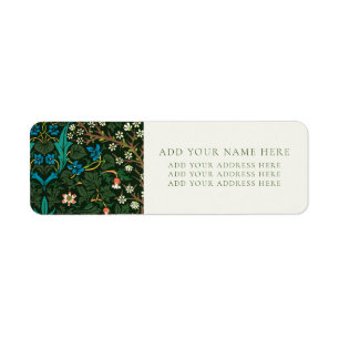 WILLIAM MORRIS "TULIPS" RETURN ADDRESS LABEL