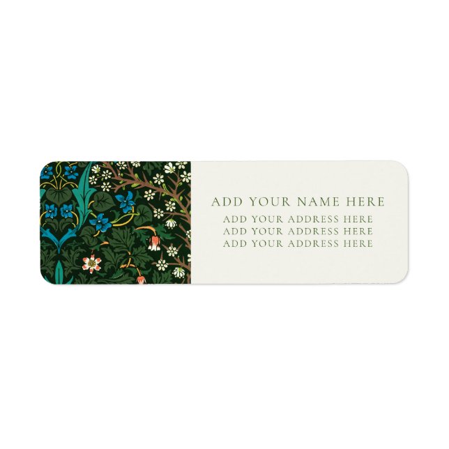 WILLIAM MORRIS "TULIPS" RETURN ADDRESS LABEL (Front)