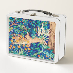 William Morris "Two Hares" - Rabbits in a Forest Metal Lunch Box