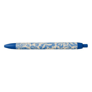 William Morris Venetian Flower Damask Brocade Black Ink Pen