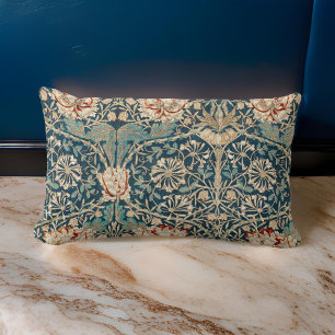 William * Morris Victorian Dark Teal Lumbar Cushion
