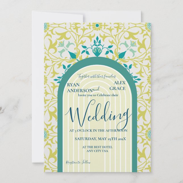 William Morris Vine Art Nouveau Invitation (Front)