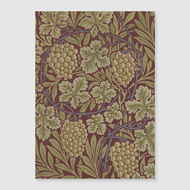 William Morris Vine Grape Red Green Art (Front)