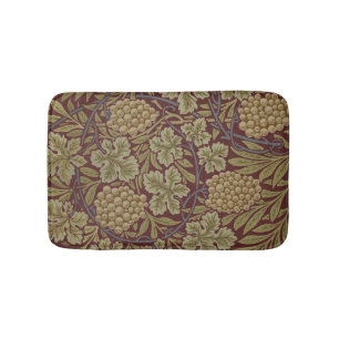 William Morris Vine Grape Red Green Art Bath Mat
