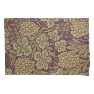 William Morris Vine Grape Red Green Art Pillowcase
