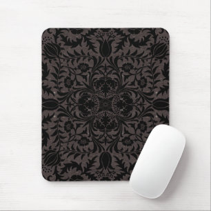 William Morris Vine Vintage Black Flower Pattern Mouse Pad