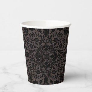 William Morris Vine Vintage Black Flower Pattern Paper Cups