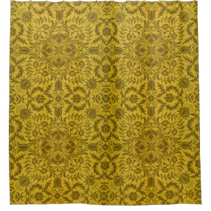 William Morris Vine Vintage Brown Flower Pattern Shower Curtain