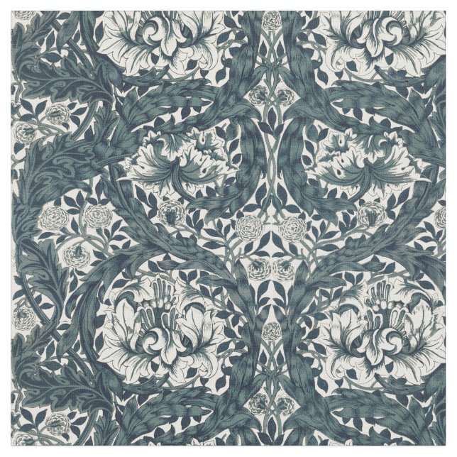 William Morris Vintage African Marigold Pattern Fabric (Close Up)