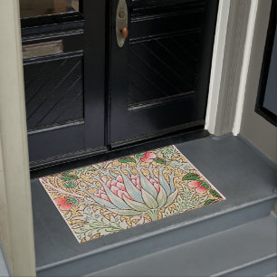 William Morris Vintage Artichoke Floral Pattern Doormat