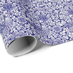 William Morris Vintage Bird & Anemone Pattern Wrapping Paper