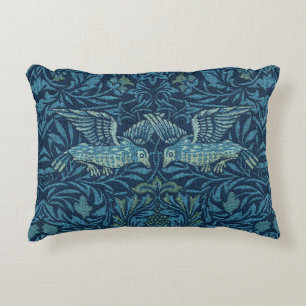William Morris Vintage Bird Foliage Blue Decorative Cushion