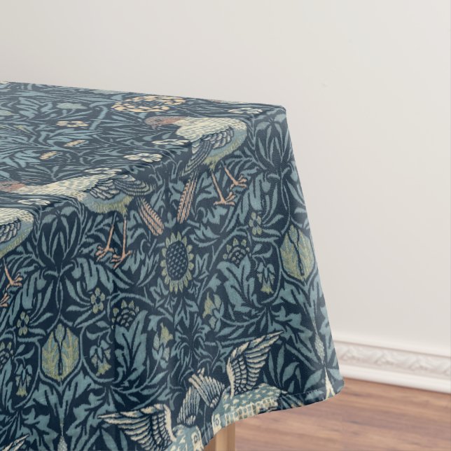 William Morris Vintage Bird Pattern Tablecloth (In Situ)