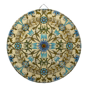 William Morris Vintage Blue Vine Seamless Pattern Dartboard