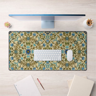 William Morris Vintage Blue Vine Seamless Pattern Desk Mat