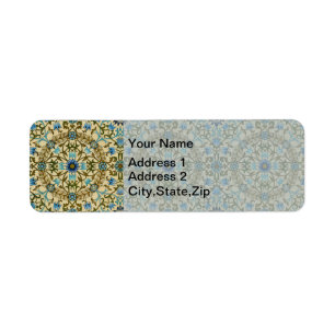 William Morris Vintage Blue Vine Seamless Pattern Return Address Label