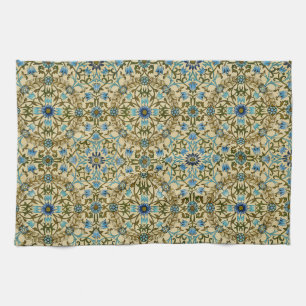William Morris Vintage Blue Vine Seamless Pattern Tea Towel