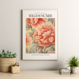 William Morris Vintage Blush Pink Flowers Poster