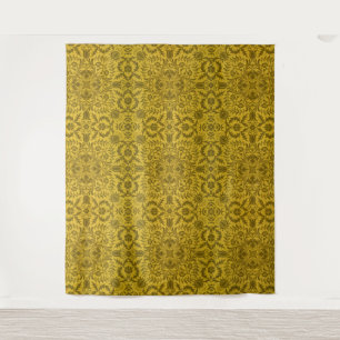 William Morris Vintage Borage Floral Pattern Gold Tapestry