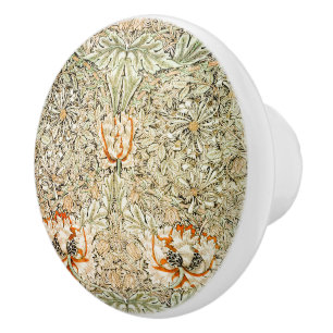 William * Morris Vintage Botanical  Rust Green   Ceramic Knob