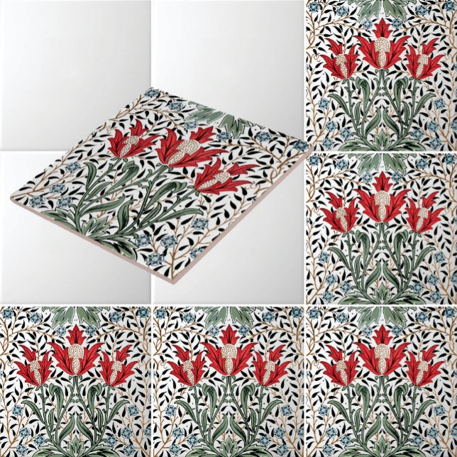 William Morris Vintage Bourne Pattern Ceramic Tile (Creator Uploaded)