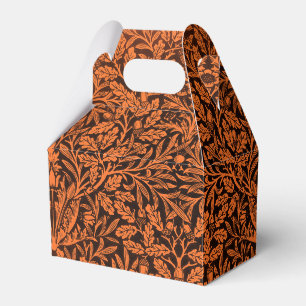 William Morris Vintage Burnt Orange Black Pattern Favour Box