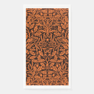 William Morris Vintage Burnt Orange Black Pattern Napkin