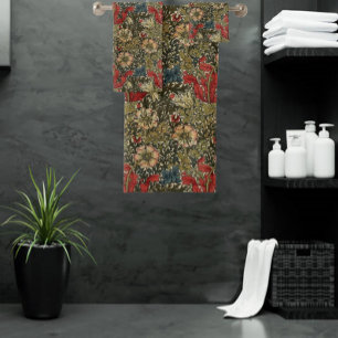 William Morris Vintage Elegant Floral Pattern Bath Towel Set